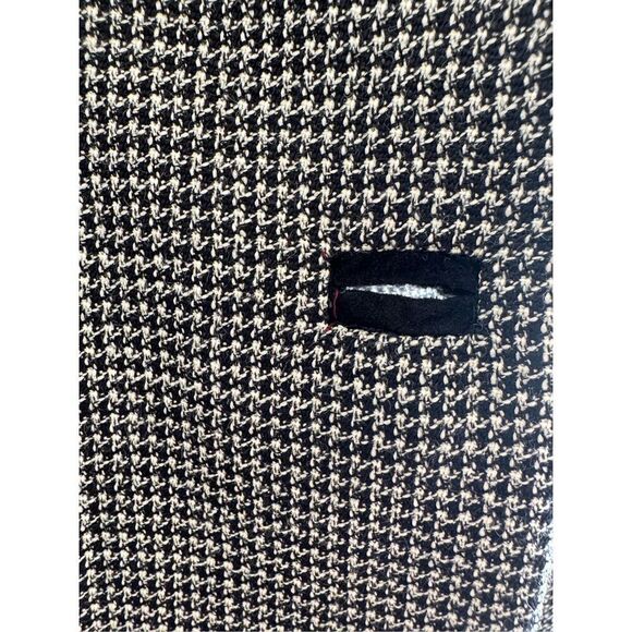 Conrad C Collection 100% wool 2 pc set blazer skirt  black white houndstooth L 1 - Picture 5 of 8
